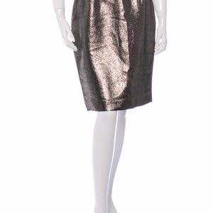 NWT Tory Burch Gold Pencil Skirt, Sz 8